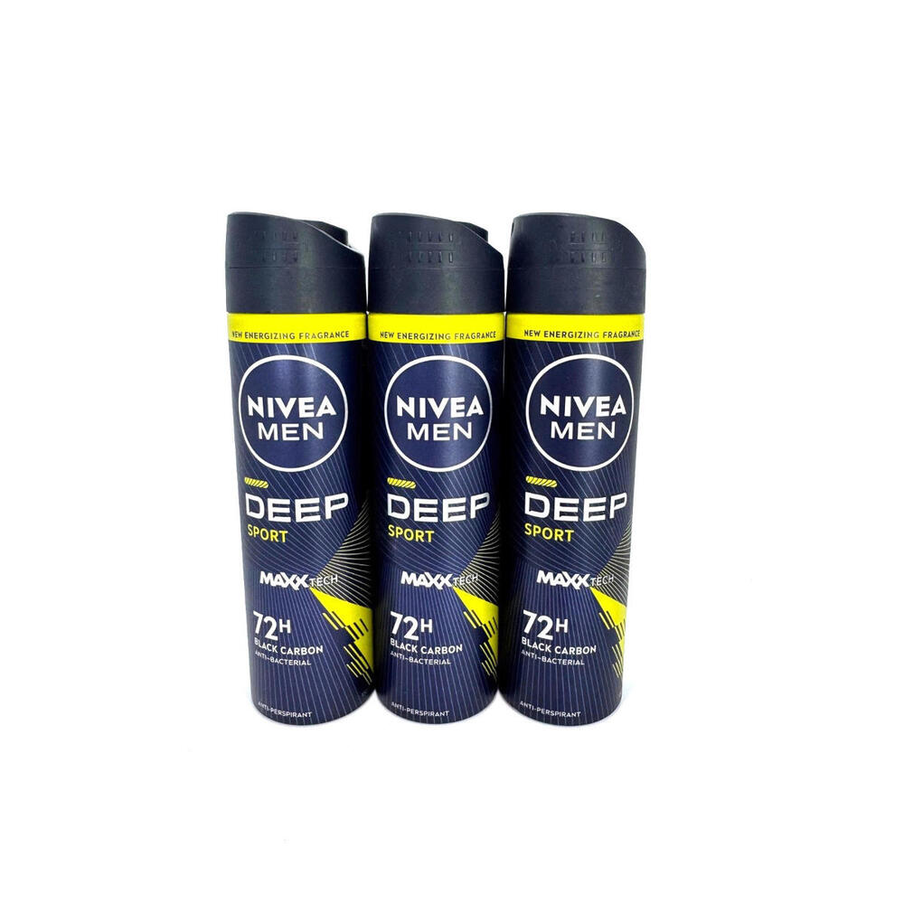 Nivea Men antiperspirant DEEP: Sport  Spray 3 x 150ml- FREE SHIPPING